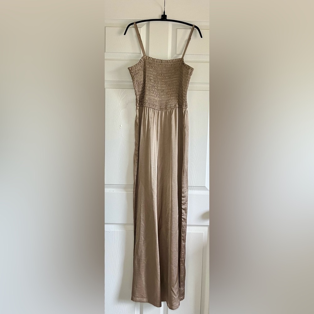 eesome Tan Sleeveless Jumpsuit